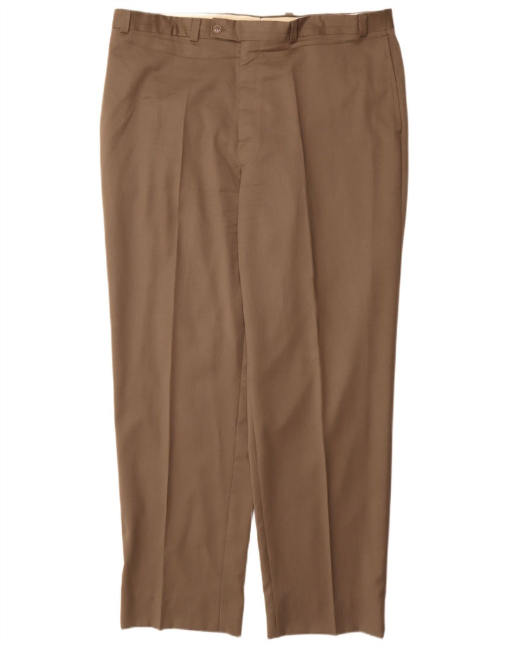 Calvin Klein Herre lige jakkesæt bukser W40 L32 Beige Uld
