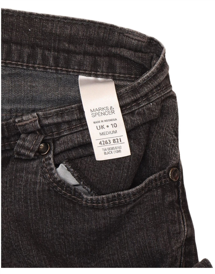 Marks & Spencer Dame Bootcut Jeans UK 10 Small W27 L29 Black Bomuld