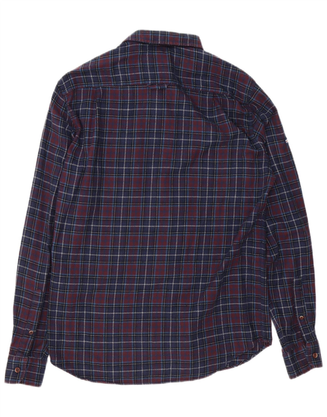 Superdry Herre Regular Fit Flanelskjorte Medium Navyblå Ternet Bomuld
