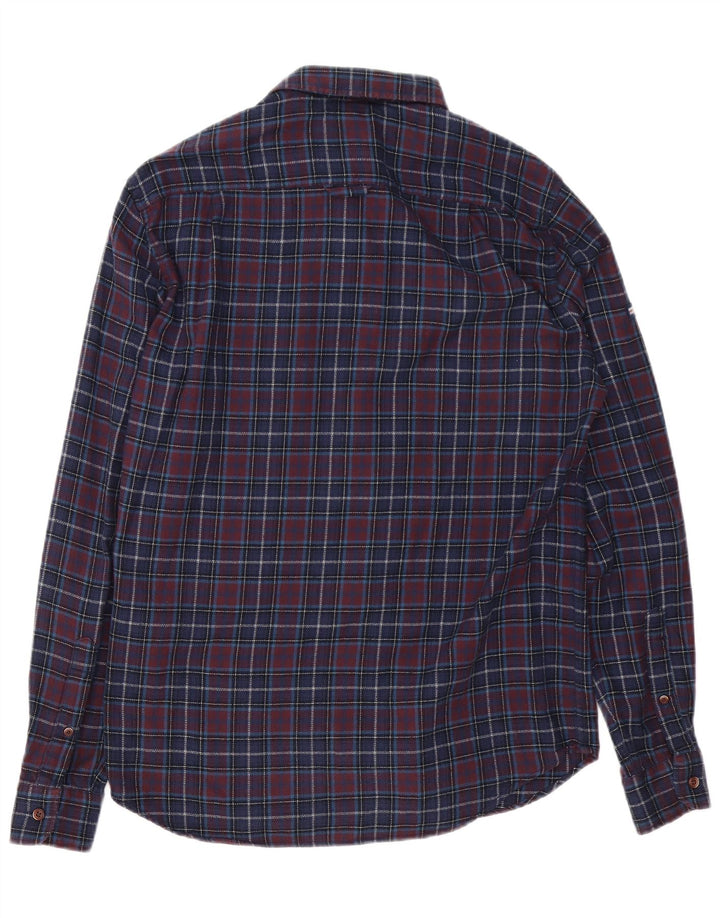 Superdry Herre Regular Fit Flanelskjorte Medium Navyblå Ternet Bomuld