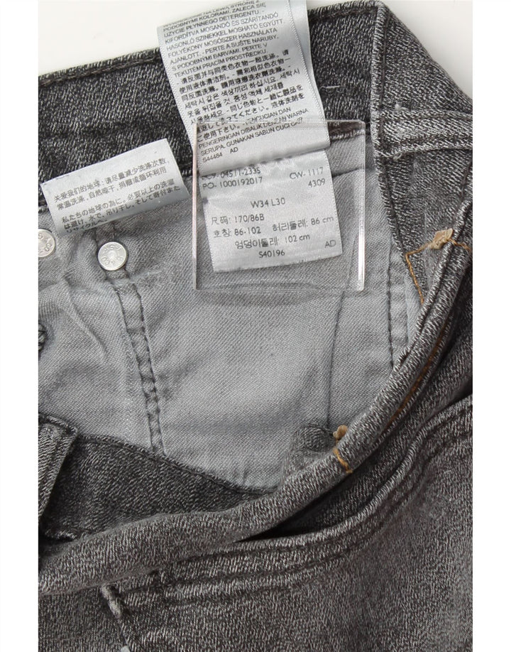 LEVI'S Mens Slim Jeans W34 L30  Grey Cotton Vintage Levi's and Second-Hand Levi's from Messina Hembry 
