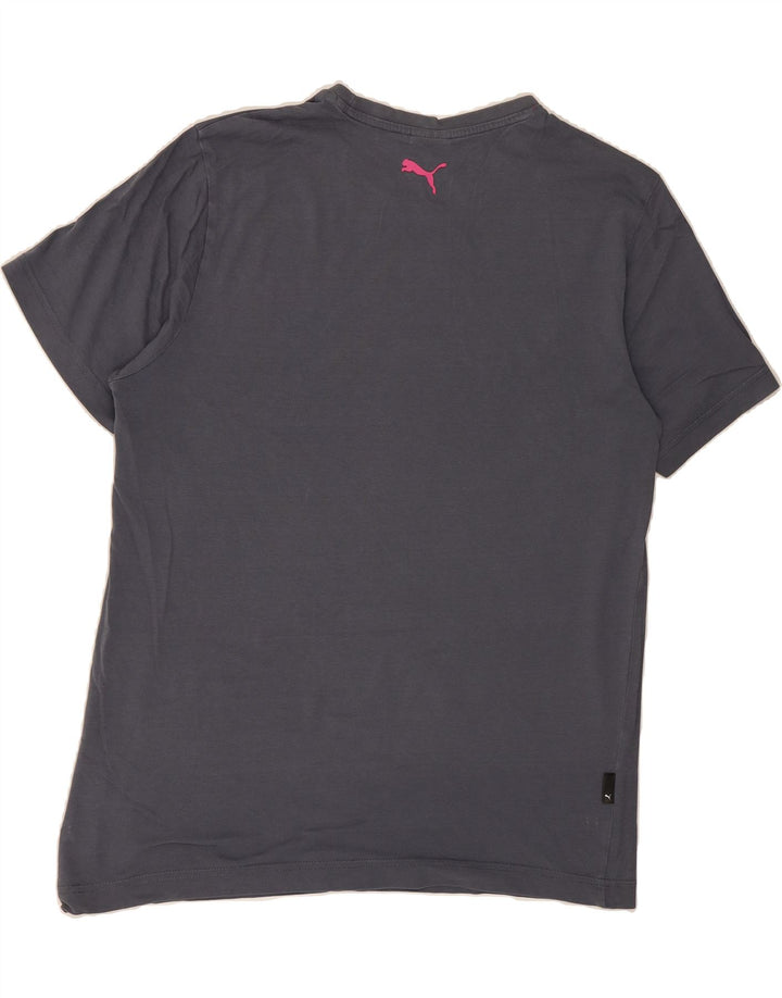 PUMA Mens Graphic T-Shirt Top Medium Navy Blue Cotton Vintage Puma and Second-Hand Puma from Messina Hembry 