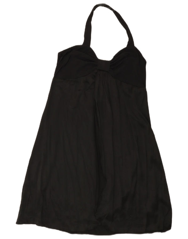 Guess By Marciano Dame Halter Dress IT 46 Large Black Silk