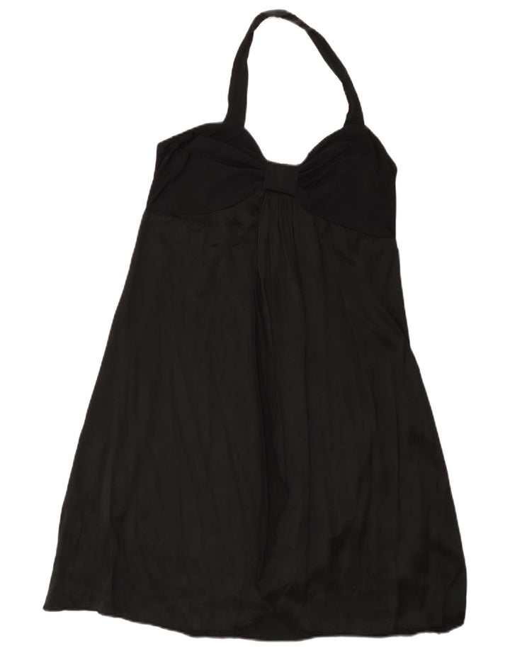 Guess By Marciano Dame Halter Dress IT 46 Large Black Silk