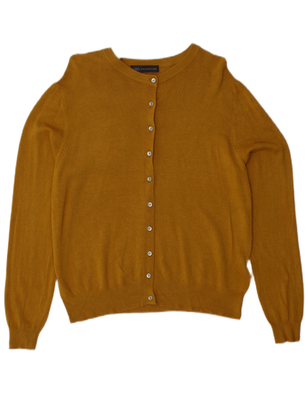 MARKS & SPENCER Dame cardigan sweater UK 12 Medium Yellow Viscose