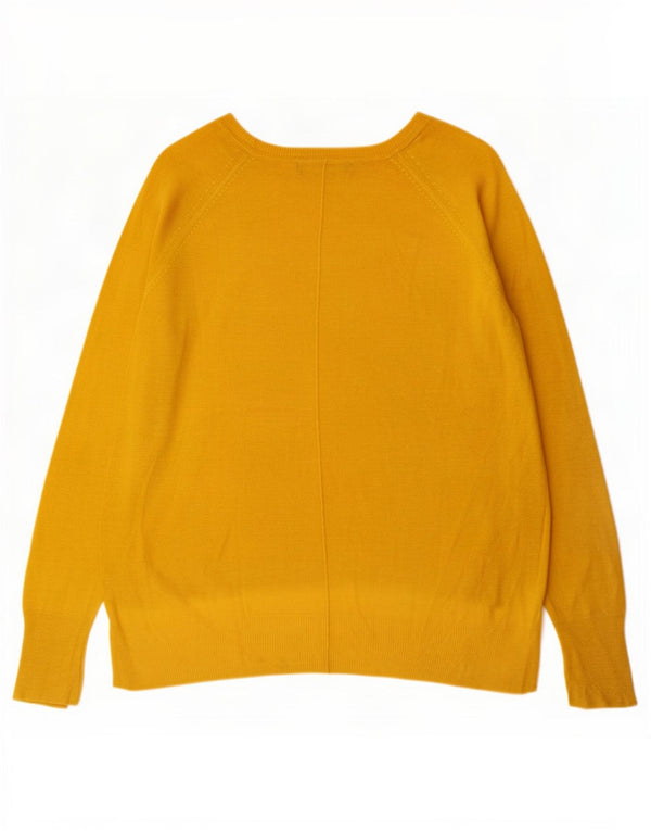 Zara Dame Oversized Boat Neck Jumper Sweater UK 10 Small Yellow