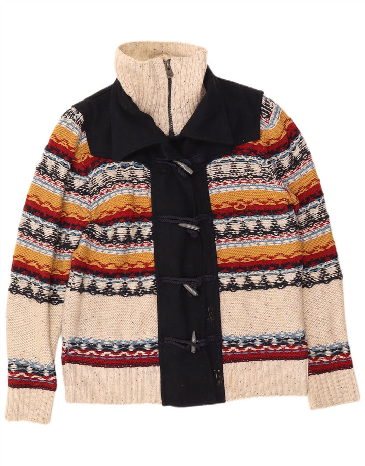 DESIGUAL Dame Cardigan Sweater UK 20 2XL Off White Stribet polyester
