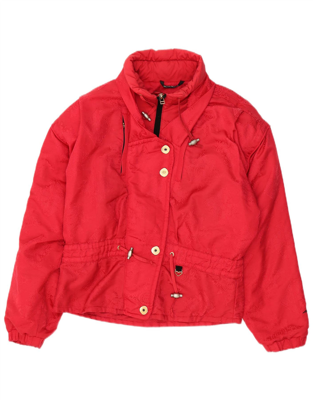 OBERMEYER Womens Ski Jacket US 10 Large Red Paisley Polyester
