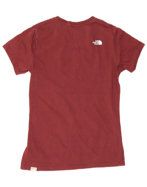 The North Face Kvinders Grafisk T-Shirt Top UK 8 Lille Bourgogne Bomuld