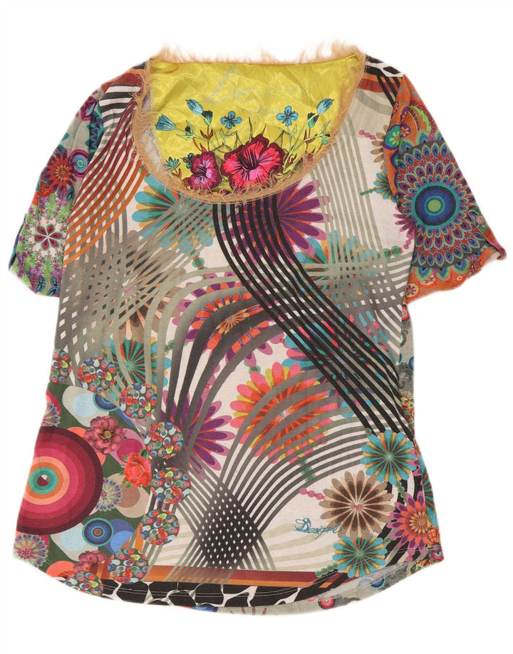 Desigual Dame Bluse Top UK 14 Large Multicolored Floral