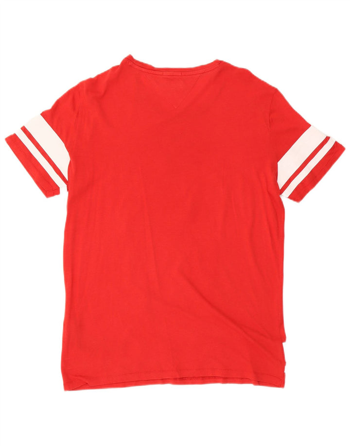 Tommy Hilfiger Herre grafisk T-shirt Top Medium Rød Bomuld