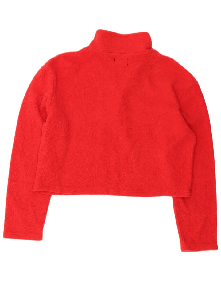 Fila Dame Crop Zip Neck Fleece Jumper UK 16 Large Rød Polyester