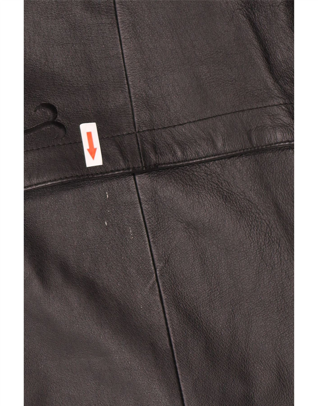 Vintage læderfrakke til kvinder US 12 Stor sort blomstret læder