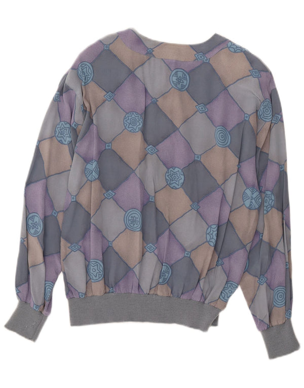 AGENDA Dame Skjorte Bluse IT 42 Medium Blue Check Silke