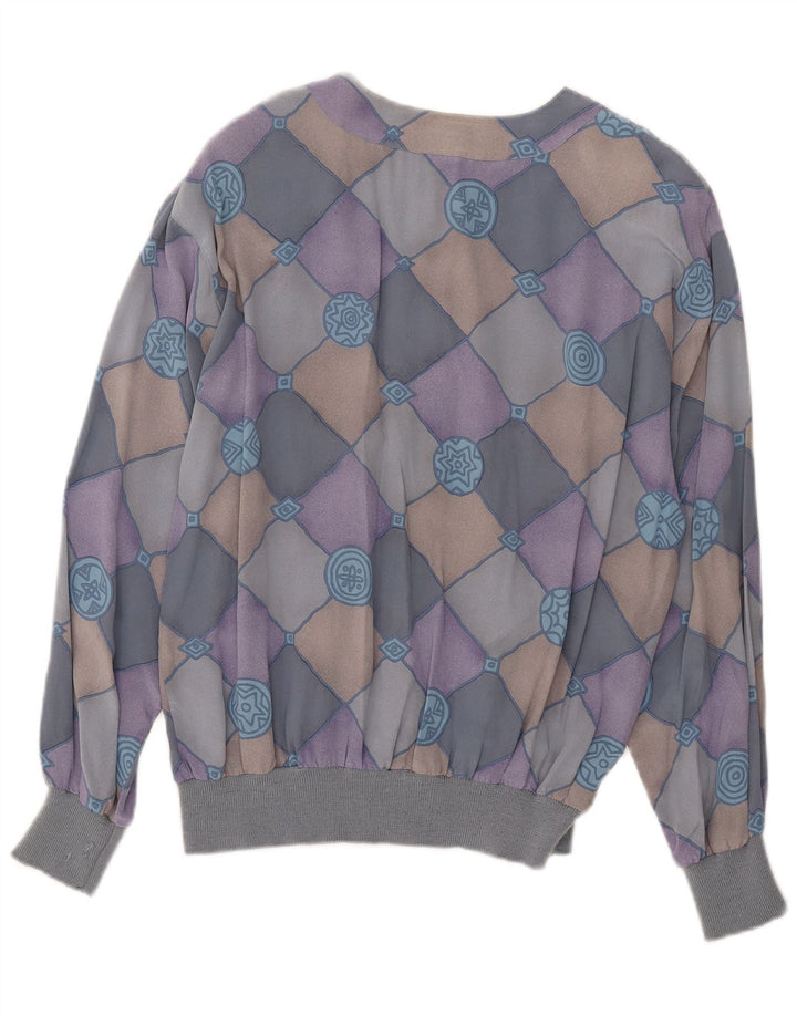 AGENDA Dame Skjorte Bluse IT 42 Medium Blue Check Silke