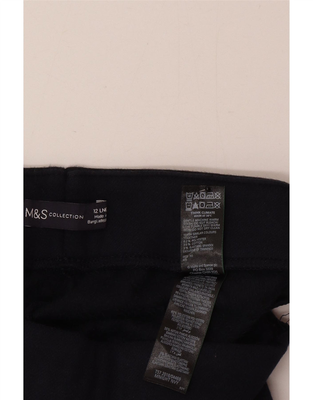 Marks & Spencer Womens Leggings UK 12 Medium Navy Blue Polyester