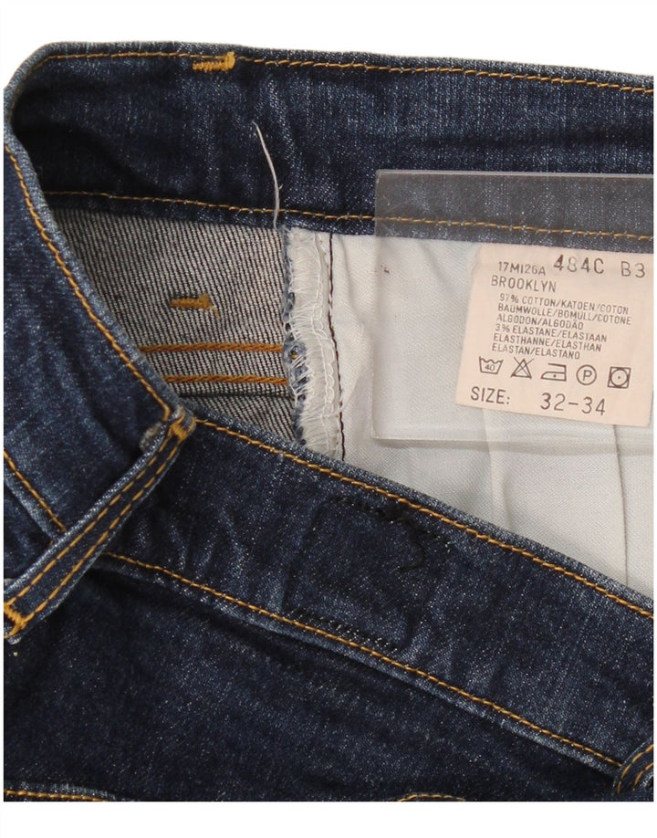 Lee Mens Brooklyn Straight Jeans W32 L28 Marineblå Bomuld