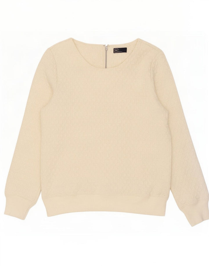 Gap Dame Sweatshirt Jumper UK 14 Medium Beige Polyester