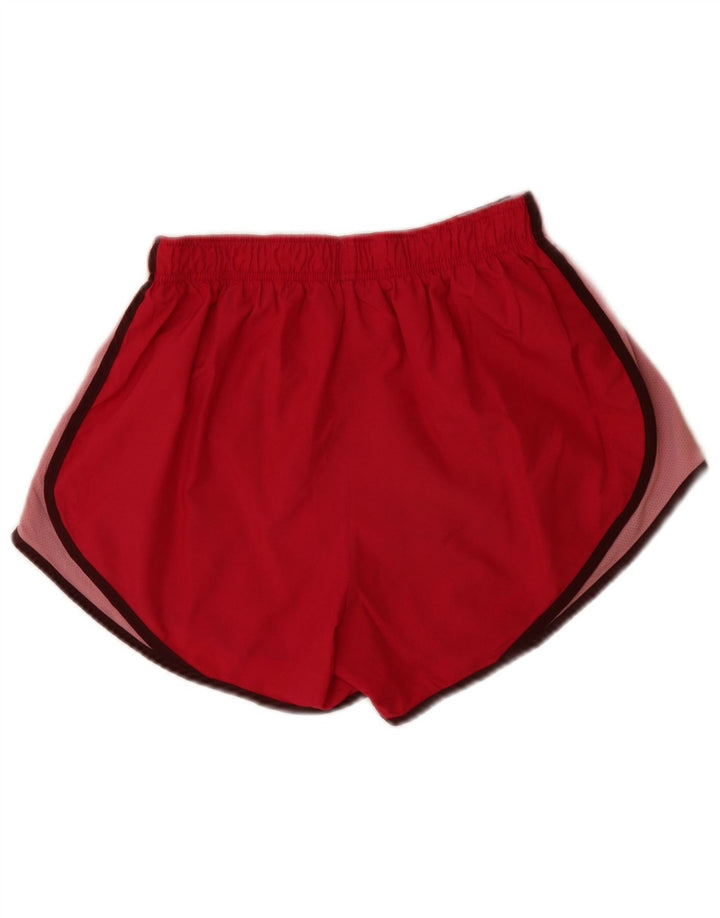 Nike Dame Dri Fit Sports Shorts UK 12 Medium Rød Colourblock Polyester