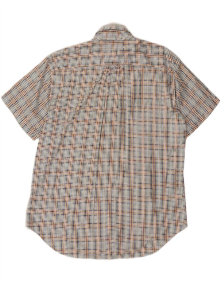 LACOSTE Mens Short Sleeve Shirt Size 42 Large Multicoloured Check Vintage Lacoste and Second-Hand Lacoste from Messina Hembry 