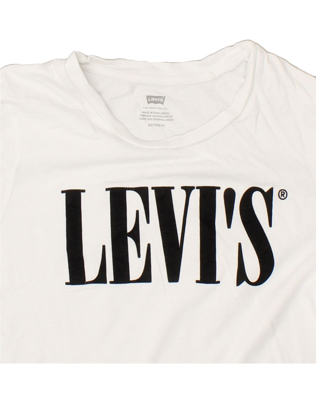LEVI'S Womens Graphic T-Shirt Top UK 6 XS White | Vintage Levi's | Thrift | Second-Hand Levi's | Used Clothing | Messina Hembry 