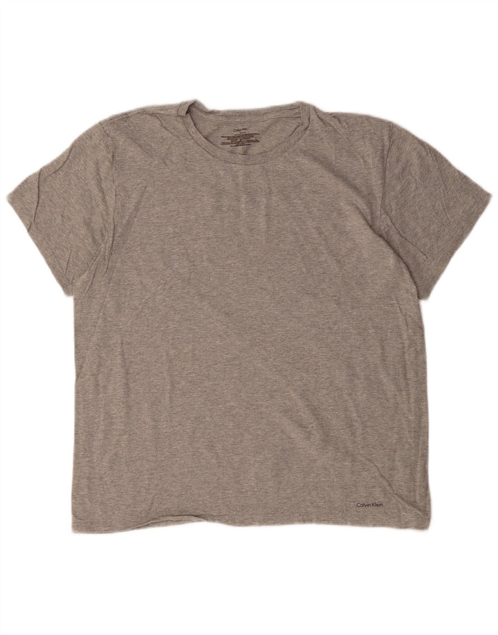 Calvin Klein Herre T-shirt Top mellemgrå bomuld