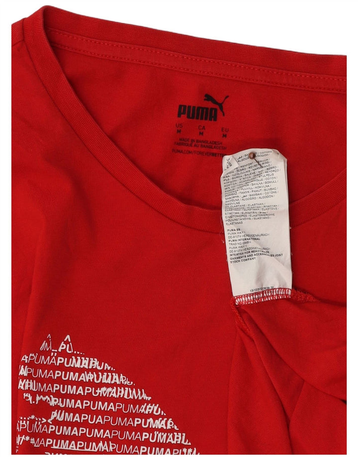PUMA Grafisk T-shirt til mænd, medium rød bomuld