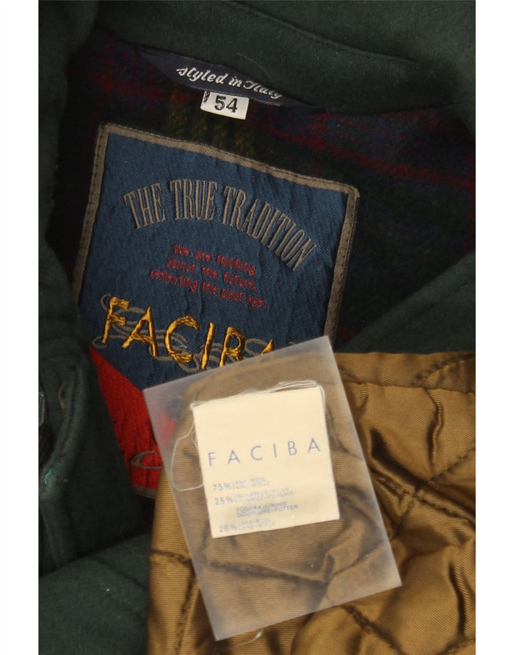 Faciba Herre Hooded Duffel Coat IT 54 2XL Grøn Uld