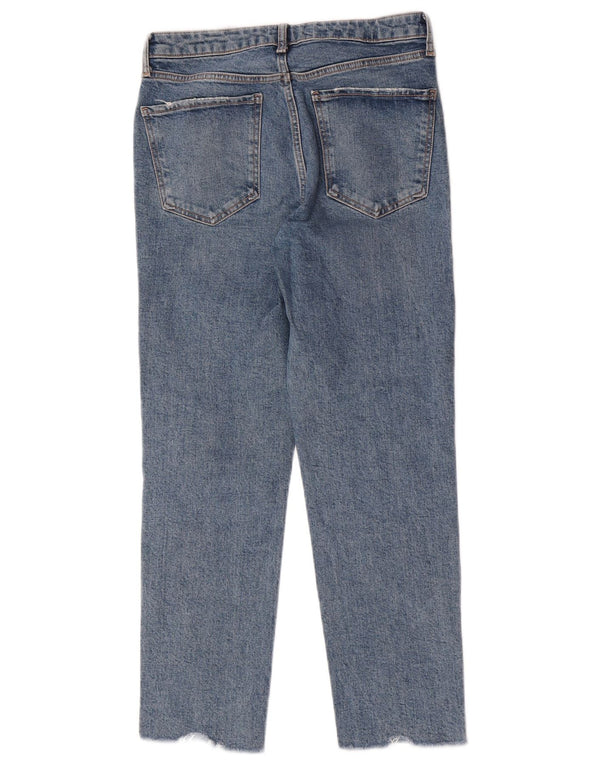 Zara Womens Crop Højtaljede Jeans EU 40 Medium W30 L26 Blå Bomuld