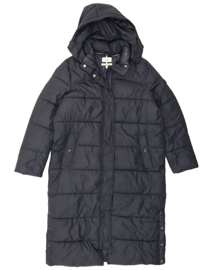 Joules Dame Hætte Oversized Polstret Frakke UK 10 Small Navy Blue Polyester
