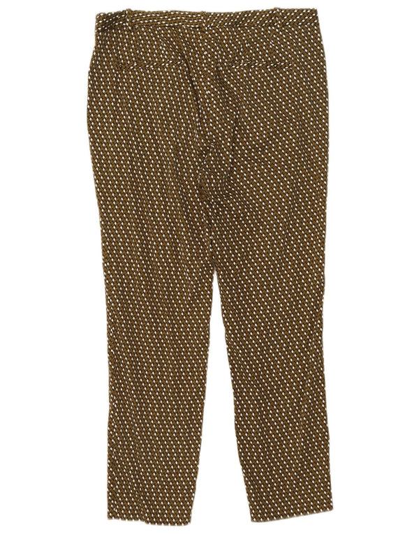 Zara Dame Slim Chino Bukser EU 42 Large W32 L27 Khaki Geometric
