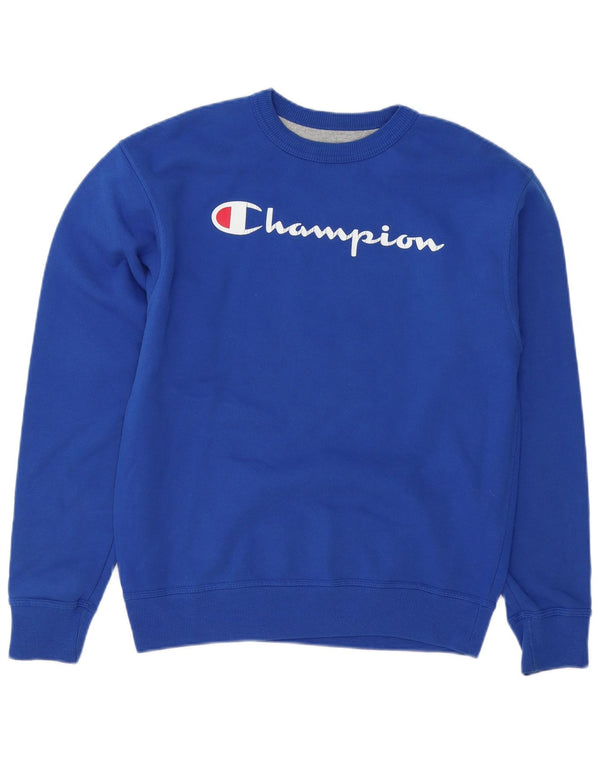 Champion Herre Grafisk Sweatshirt Jumper Medium Blå Bomuld