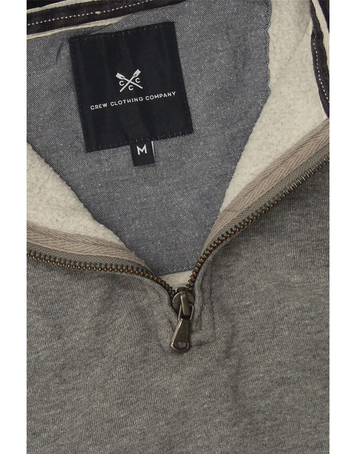 Besætningstøj Herre Zip Neck Sweatshirt Jumper Medium Grå Bomuld