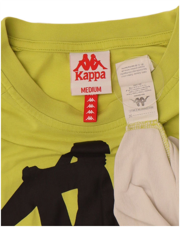 Kappa Herre grafisk T-shirt Top Medium Grøn Colourblock Bomuld