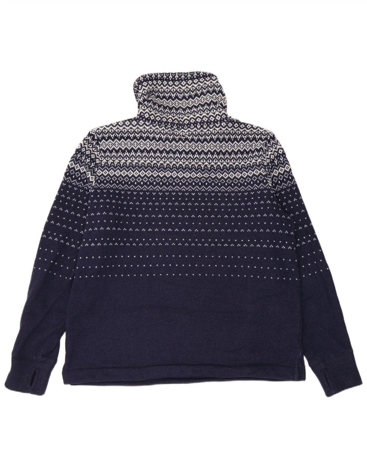 VINEYARD VINES Dame Sweatshirt Jumper UK 14 Medium Navy Blue Fair Isle