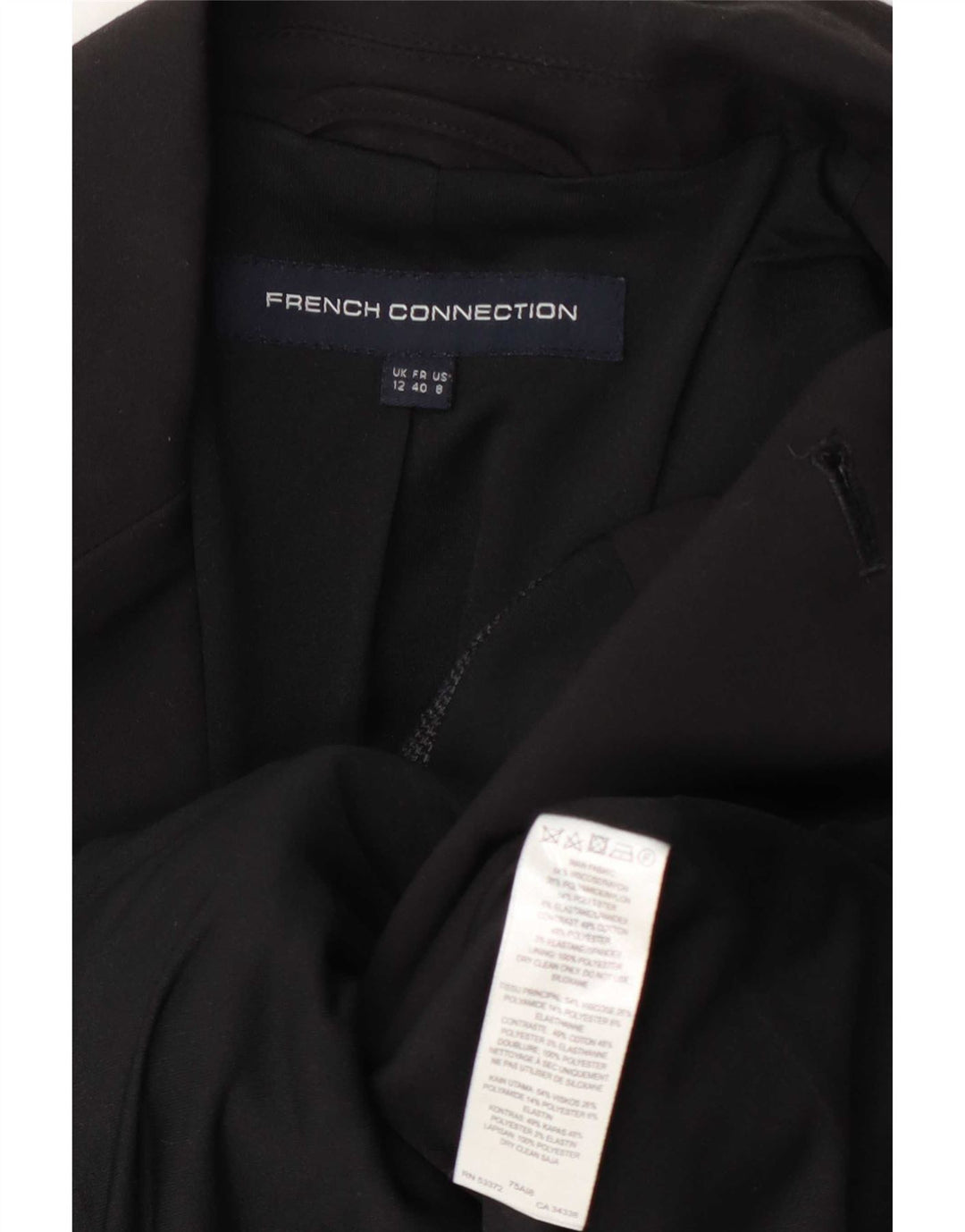 French Connection Dame Dobbeltradet Blazer Jacket UK 12 Medium Grey