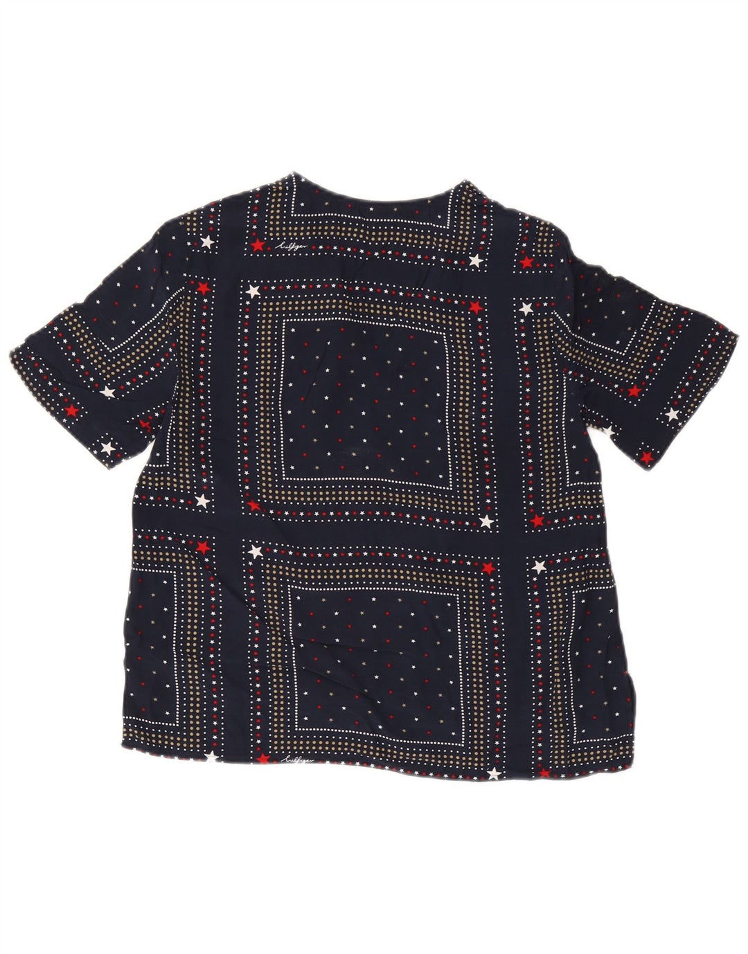 Tommy Hilfiger Damebluse Top US 6 Medium Navy Blue Plettet