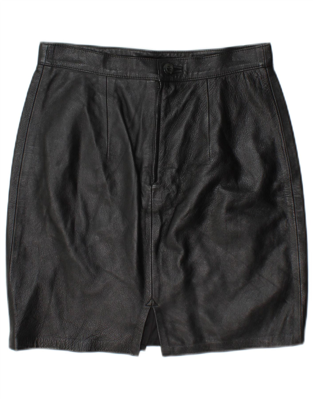 MARY ALBERT Dame Læder Nederdel IT 44 Medium W28 Sort Læder