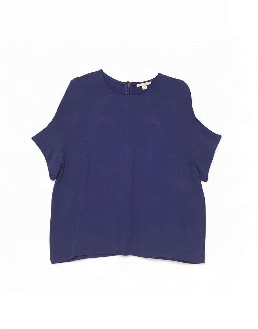 Cos Dame Bluse Top EU 40 Medium Navy Blue Viscose