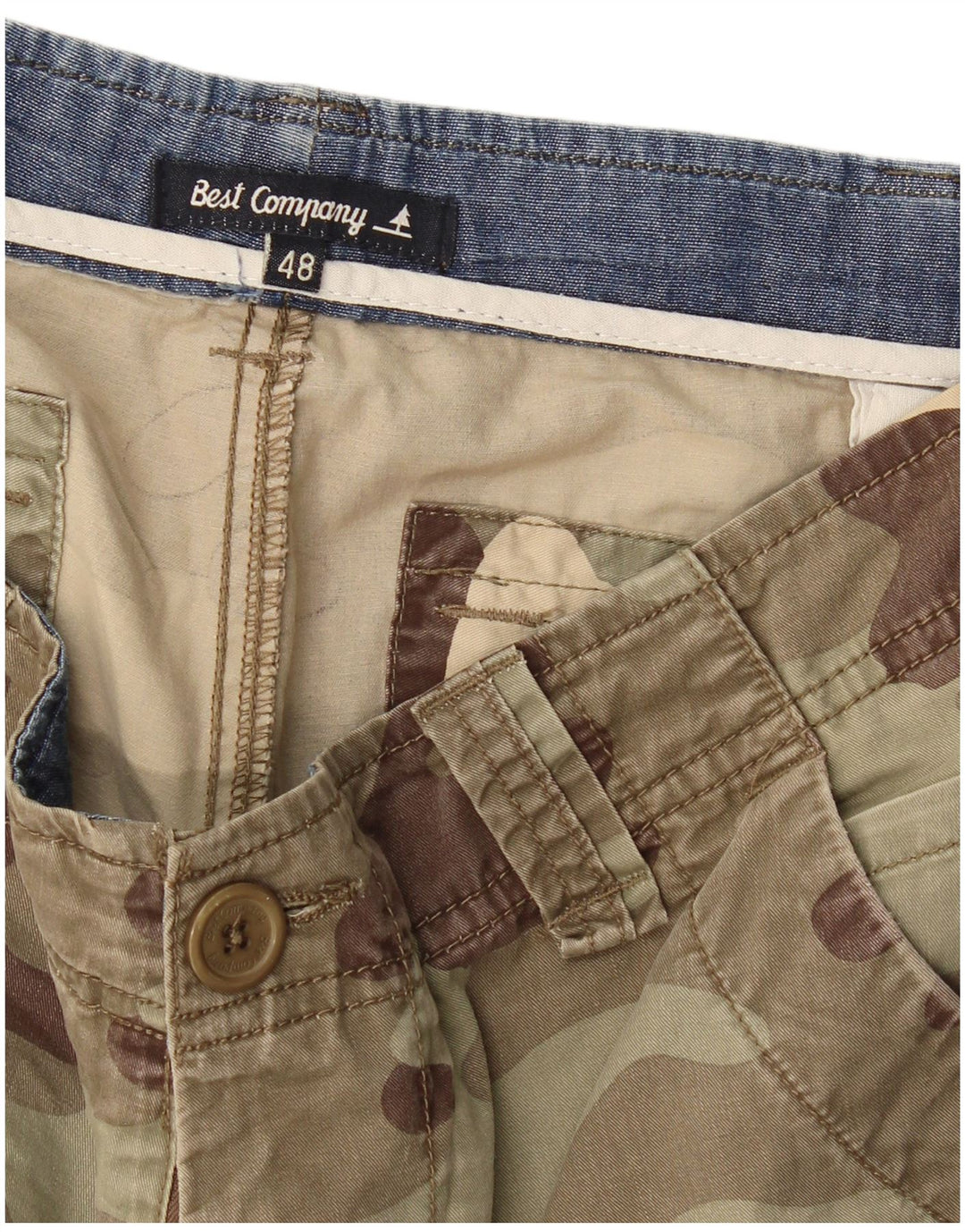 Best Company Dame Cargo Shorts IT 48 Medium W36 Khaki Camouflage