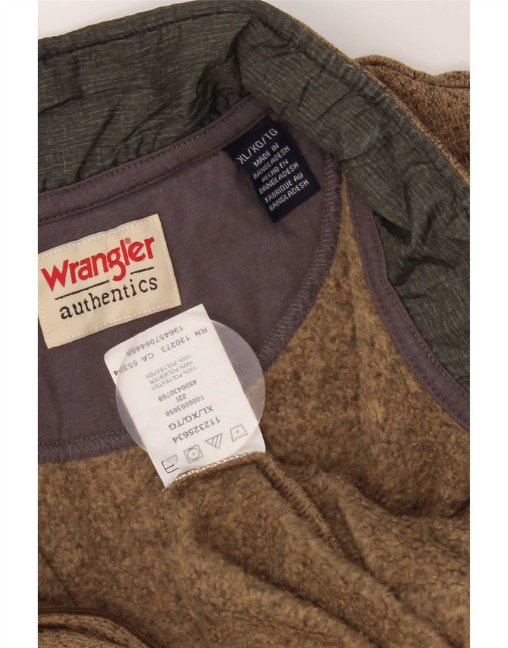Wrangler Sweatshirt med lynlås til mænd XL Brun Flecked Polyester