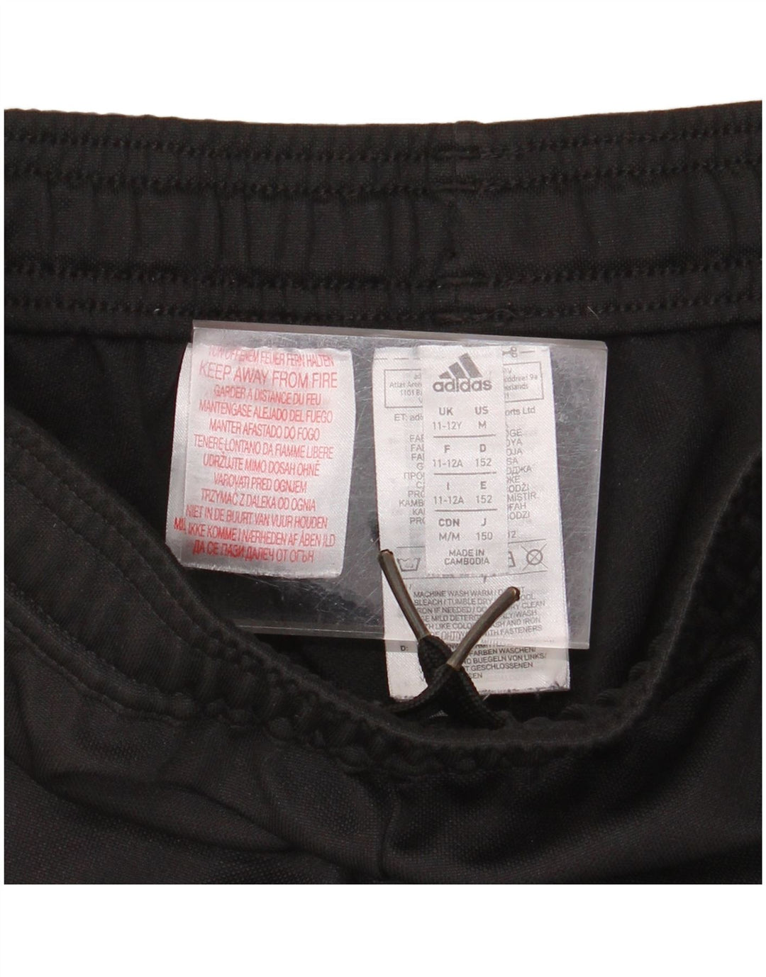 ADIDAS Boys Climacool Tracksuit Trousers 11-12 Years Black Polyester