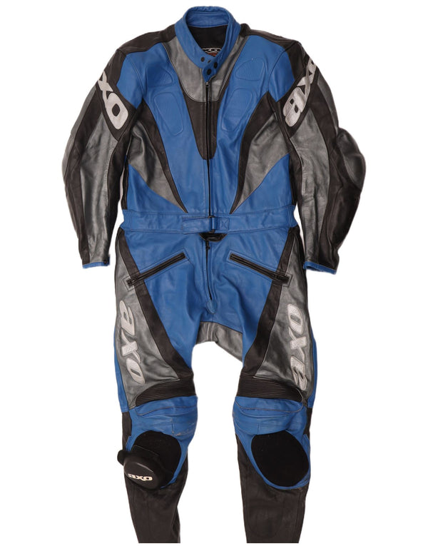 AXO Herre Racer Grafisk Læder Jumpsuit IT 56 2XL Blå Colourblock Læder