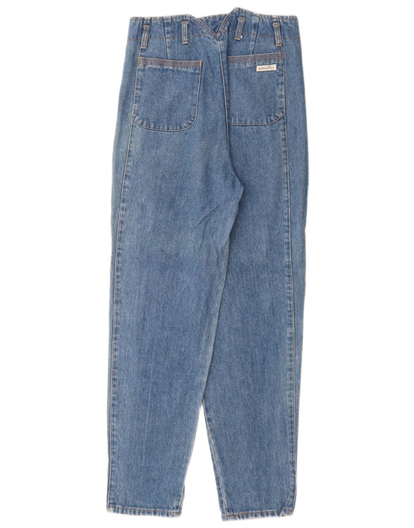 VINTAGE Dame Jeans med høj talje EU 36 Small W26 L29 Blå Bomuld