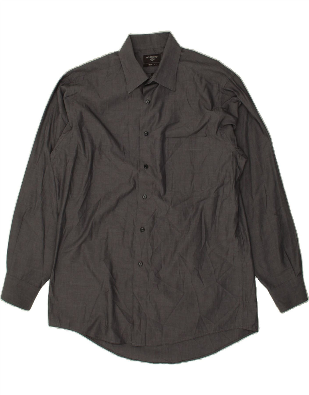 DOCKERS Mens No Iron Shirt Size 15 1/2 Medium Grey Cotton Vintage Dockers and Second-Hand Dockers from Messina Hembry 