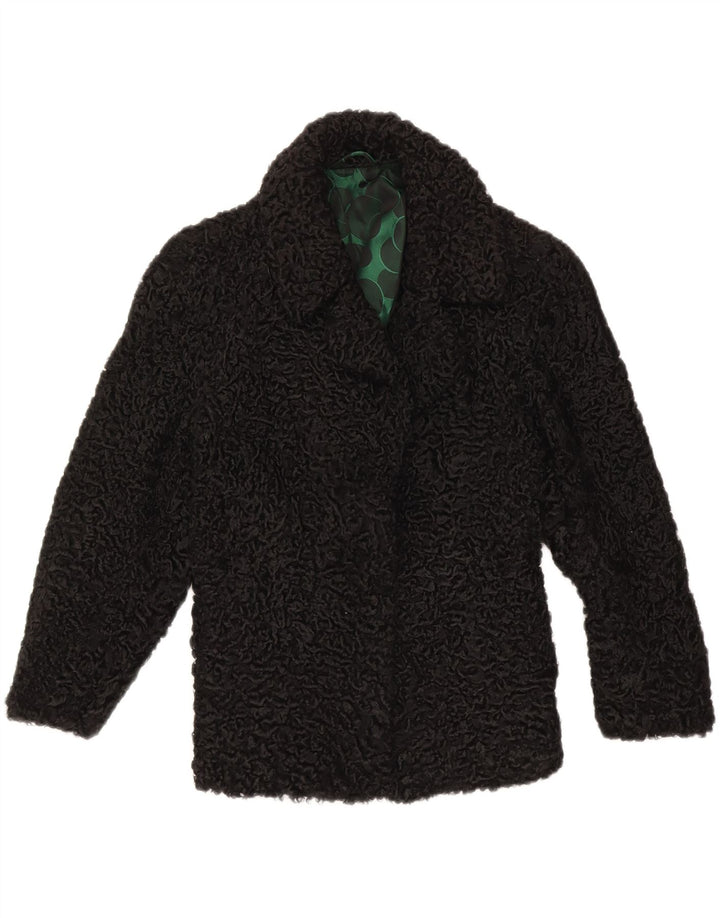 BUCHARA Womens Fur Overcoat UK 10 Small Black Karakul Vintage Buchara and Second-Hand Buchara from Messina Hembry 
