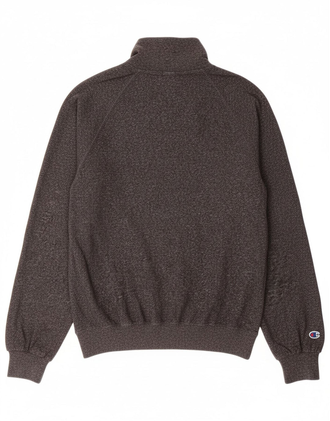 CHAMPION Mens Graphic Zip Neck Sweatshirt Jumper Medium Grey Colourblock
