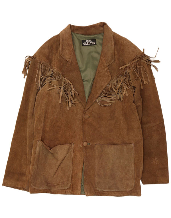 Vintage herre 2 knap ruskind blazerjakke IT 50 Large Brown
