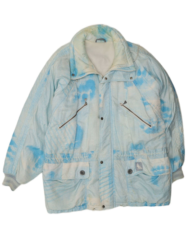 Vintage Herre Windbreaker Jacket UK 42 XL Blue Tie Dye Polyamid Retro