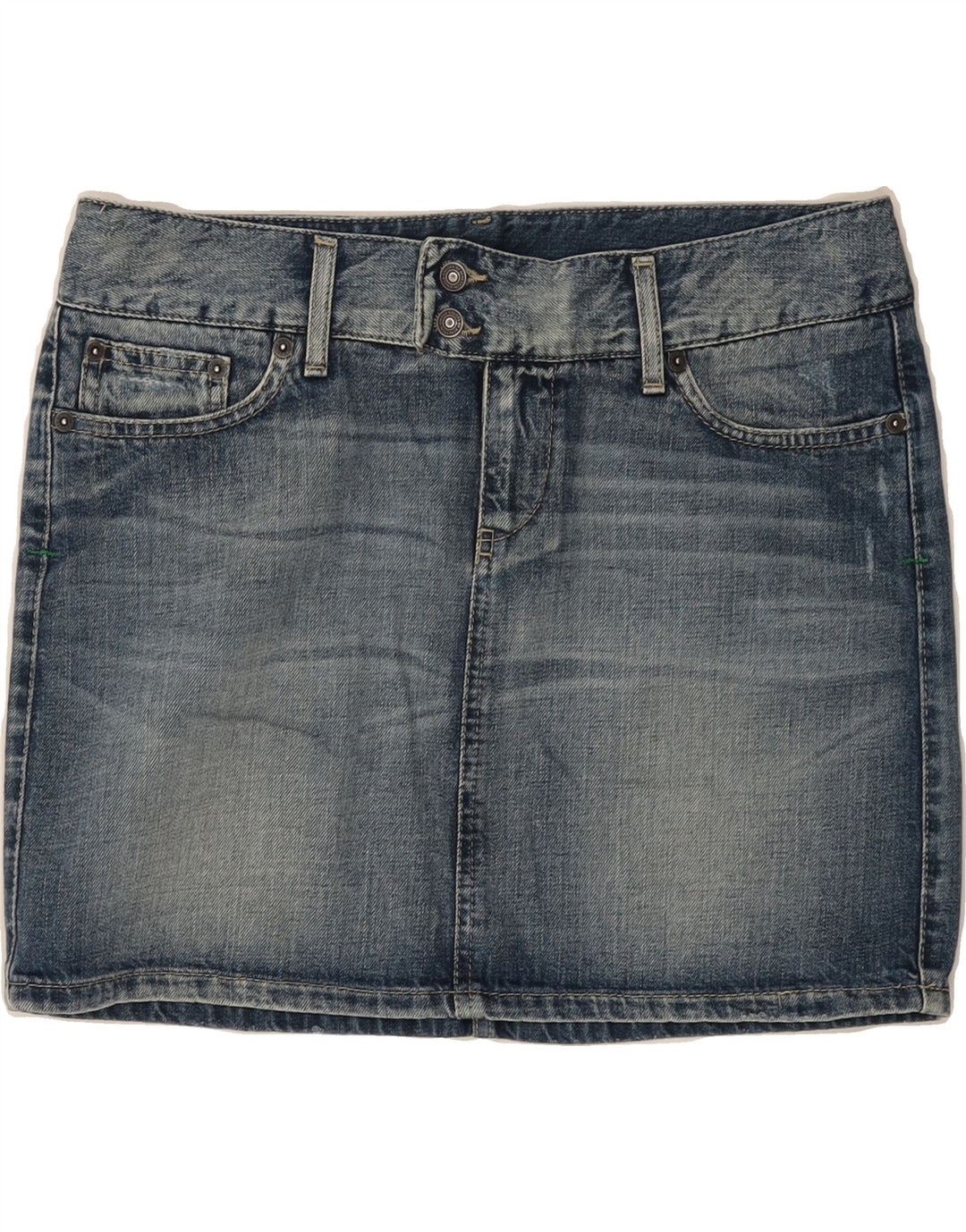 BENETTON Womens Denim Skirt IT 44 Medium W32 Blue Cotton Vintage Benetton and Second-Hand Benetton from Messina Hembry 